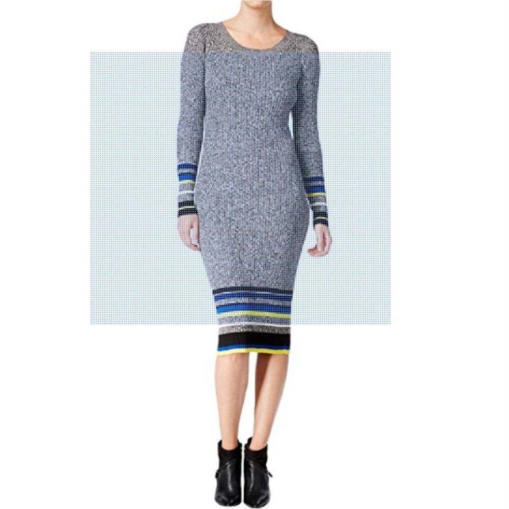 Bar III Striped Sweater dress